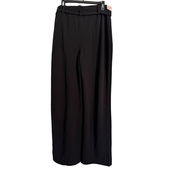BBJ Soft Knit Crepe Stretch Wide Leg Size Large High Rise Black Stretch NWT - Picture 6 of 9